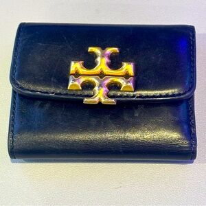 Tory Burch Eleanor Trifold Wallet – Black Leather – Gently Used